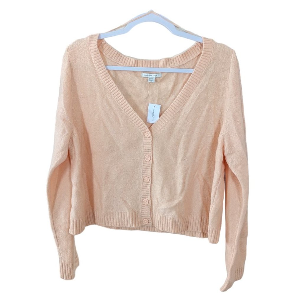 Women's NWT American Eagle button down cardigan, light orange, size XL